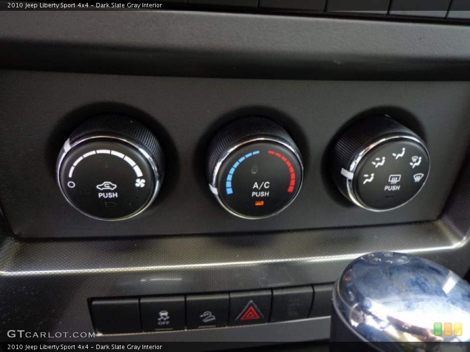 Dark Slate Gray Interior Controls for the 2010 Jeep Liberty Sport 4x4 #76760922