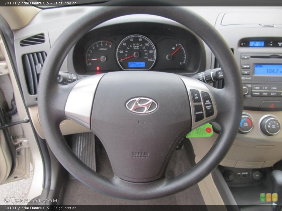 Beige Interior Steering Wheel for the 2010 Hyundai Elantra GLS #76761776