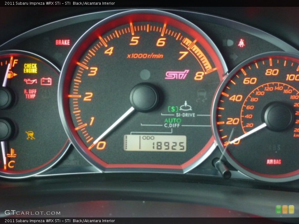 STI  Black/Alcantara Interior Gauges for the 2011 Subaru Impreza WRX STi #76763354