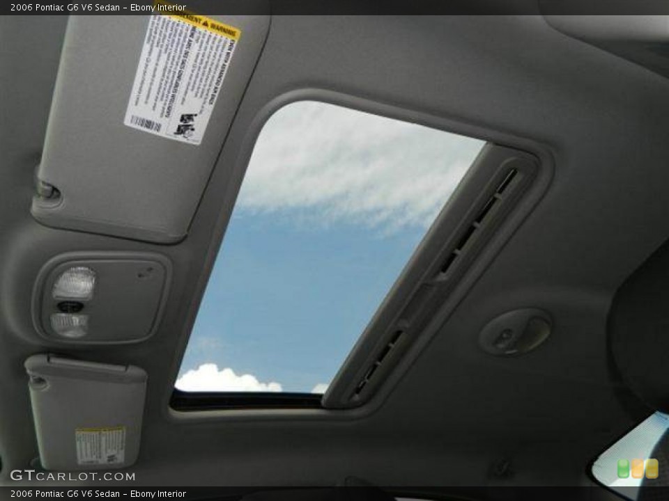Ebony Interior Sunroof for the 2006 Pontiac G6 V6 Sedan #76765220