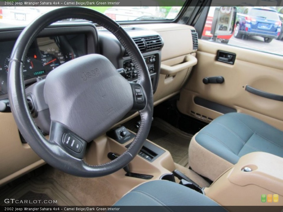 Camel Beige/Dark Green Interior Prime Interior for the 2002 Jeep Wrangler Sahara 4x4 #76768243