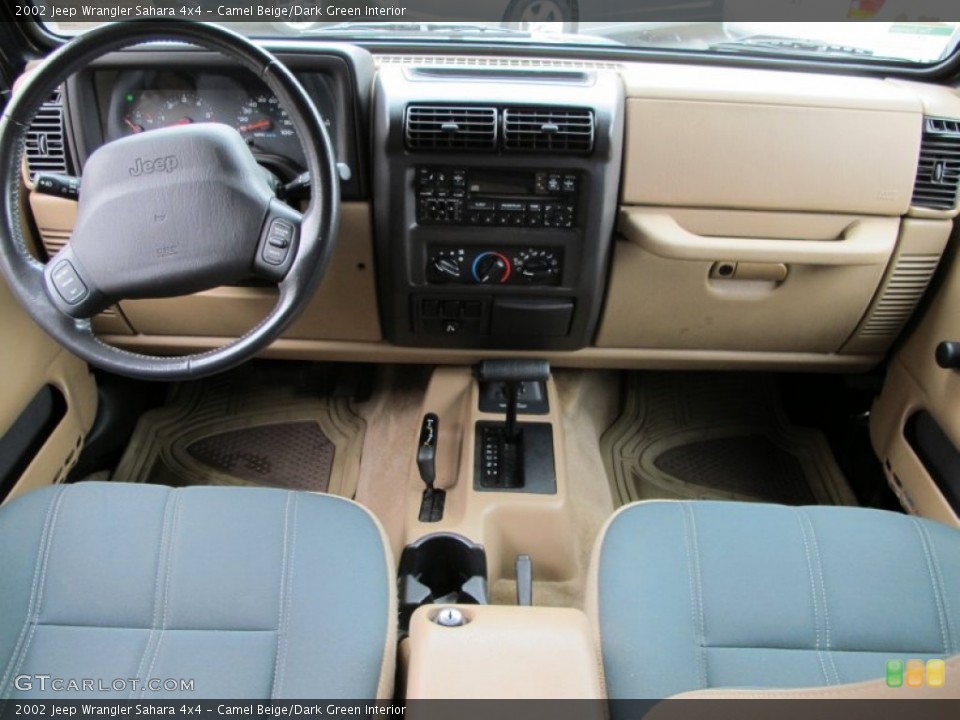 Camel Beige/Dark Green Interior Dashboard for the 2002 Jeep Wrangler Sahara 4x4 #76768321