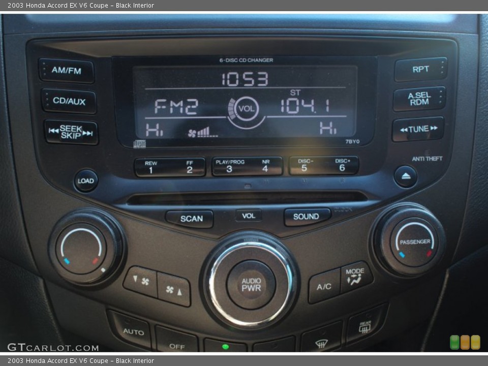 Black Interior Controls for the 2003 Honda Accord EX V6 Coupe #76776071