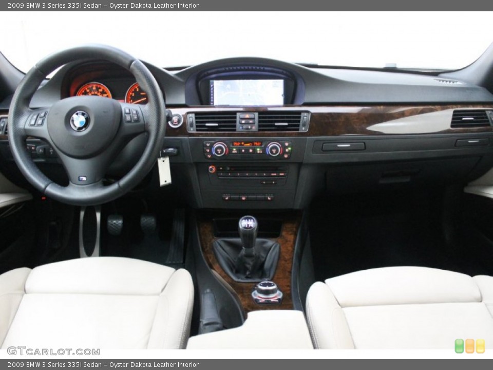 Oyster Dakota Leather Interior Dashboard for the 2009 BMW 3 Series 335i Sedan #76776133