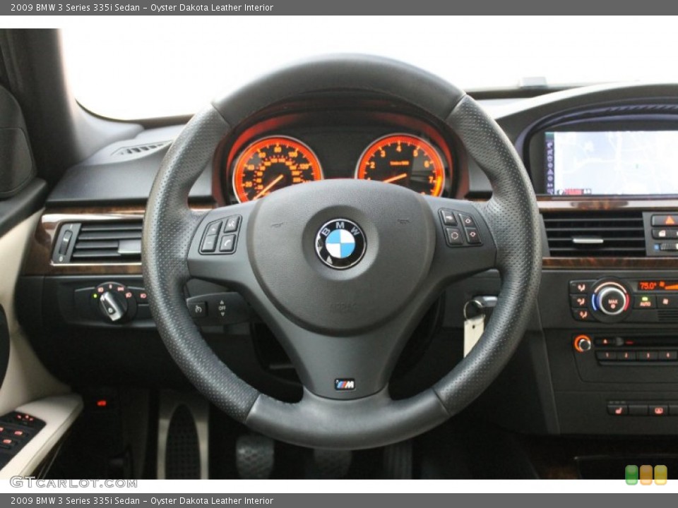 Oyster Dakota Leather Interior Steering Wheel for the 2009 BMW 3 Series 335i Sedan #76776641