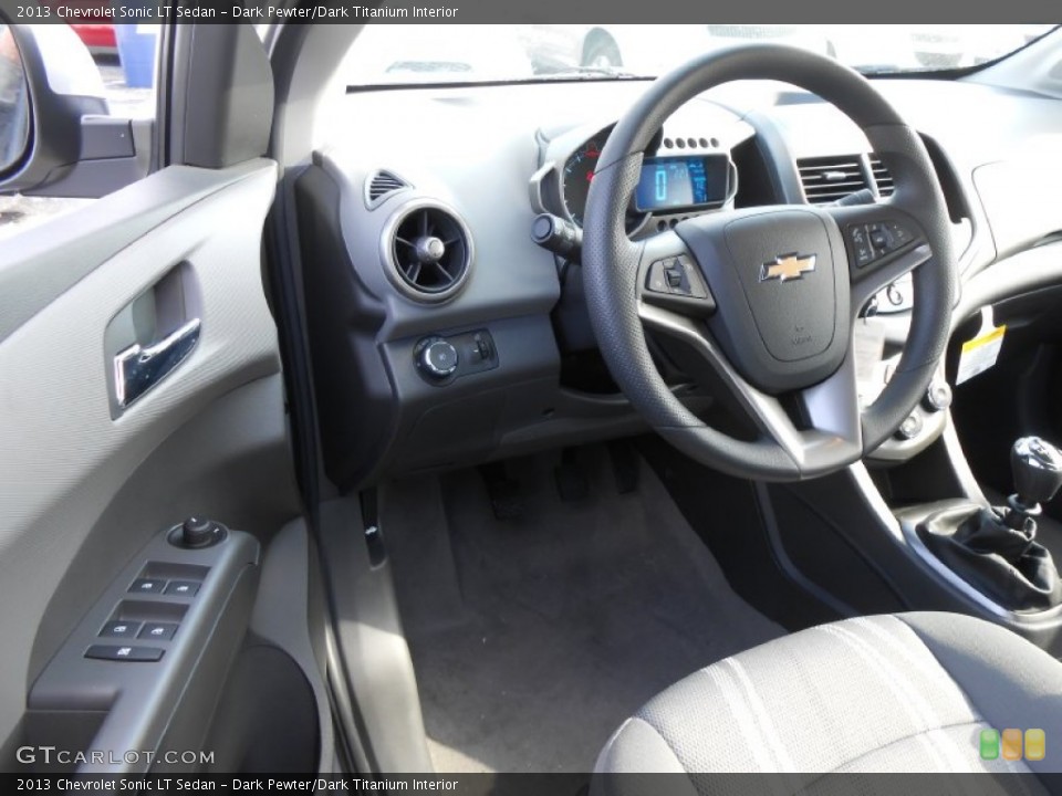 Dark Pewter/Dark Titanium Interior Dashboard for the 2013 Chevrolet Sonic LT Sedan #76778360