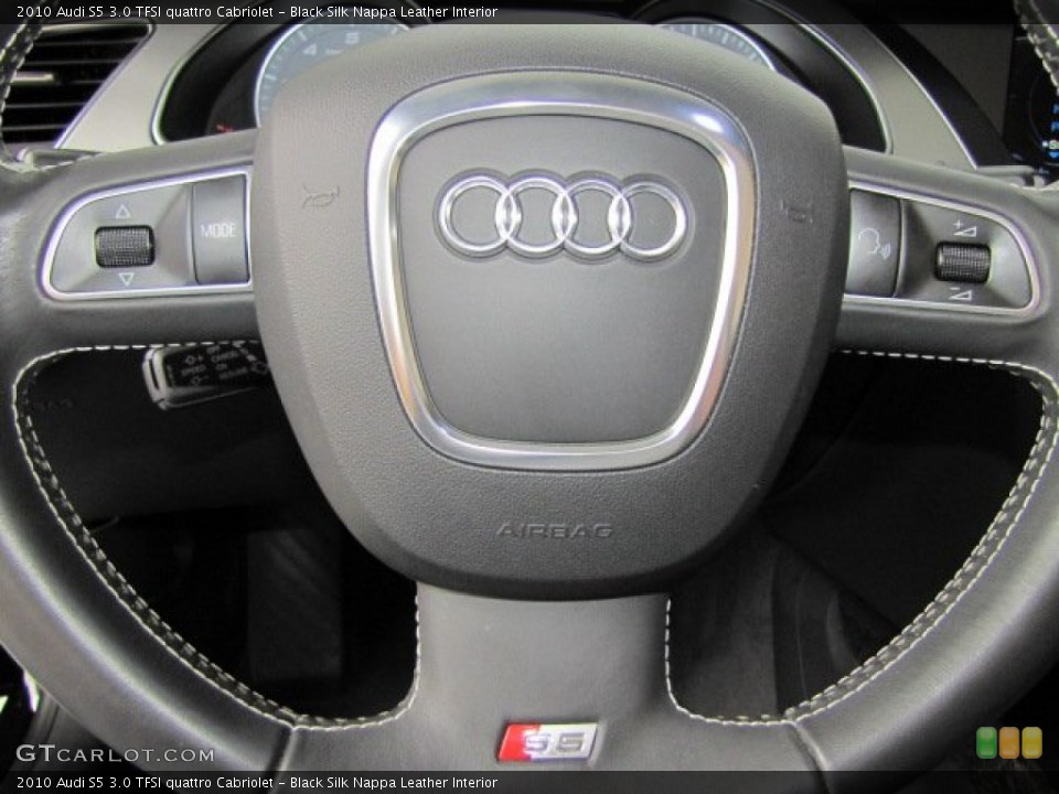 Black Silk Nappa Leather Interior Steering Wheel for the 2010 Audi S5 3.0 TFSI quattro Cabriolet #76781117