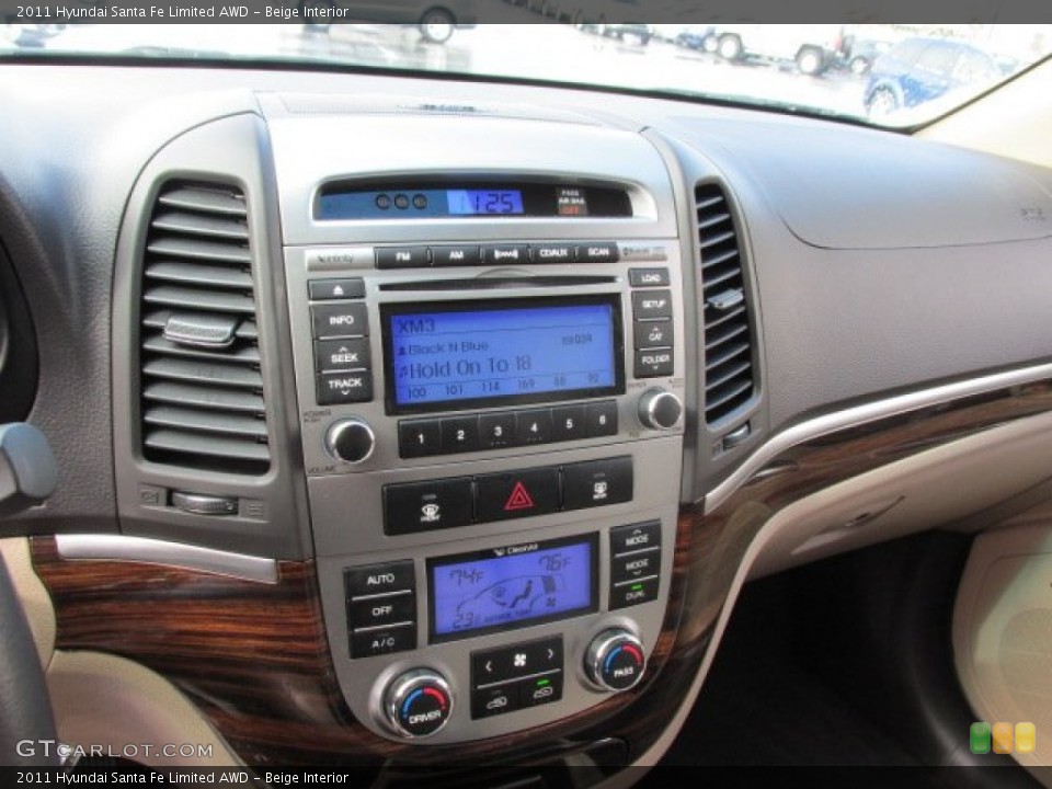 Beige Interior Controls for the 2011 Hyundai Santa Fe Limited AWD #76783655