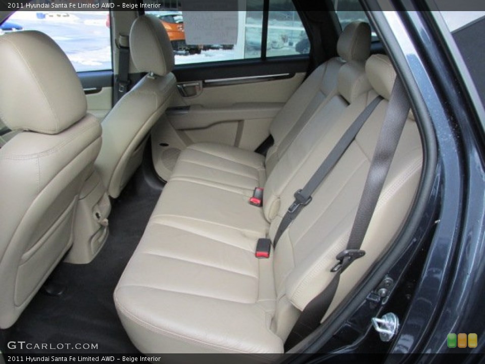 Beige Interior Rear Seat for the 2011 Hyundai Santa Fe Limited AWD #76783692