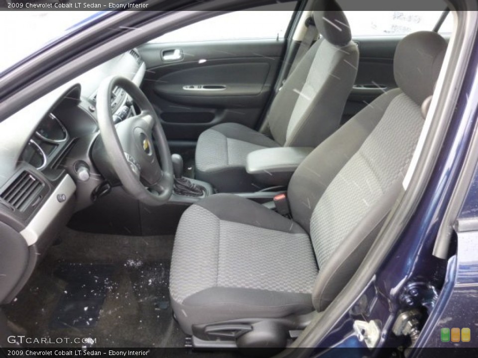 Ebony Interior Front Seat for the 2009 Chevrolet Cobalt LT Sedan #76789156