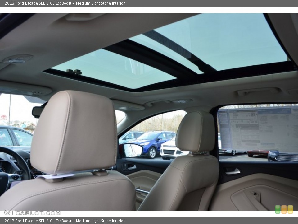 Medium Light Stone Interior Sunroof for the 2013 Ford Escape SEL 2.0L EcoBoost #76789694