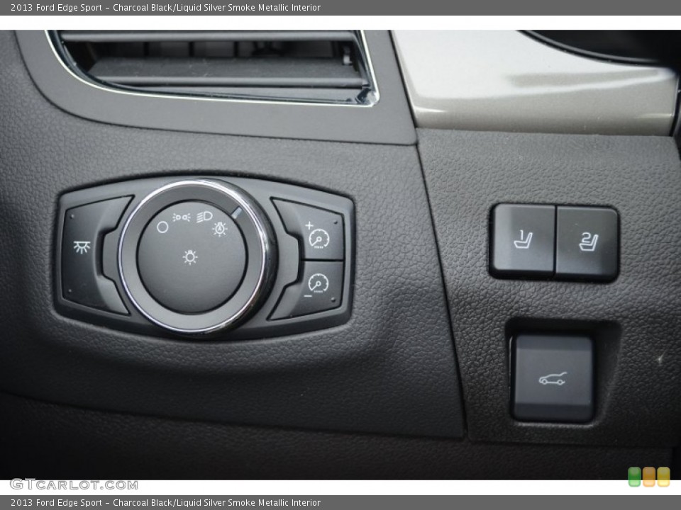 Charcoal Black/Liquid Silver Smoke Metallic Interior Controls for the 2013 Ford Edge Sport #76790792
