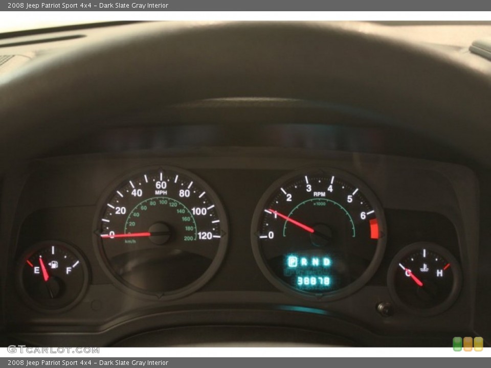 Dark Slate Gray Interior Gauges for the 2008 Jeep Patriot Sport 4x4 #76791960