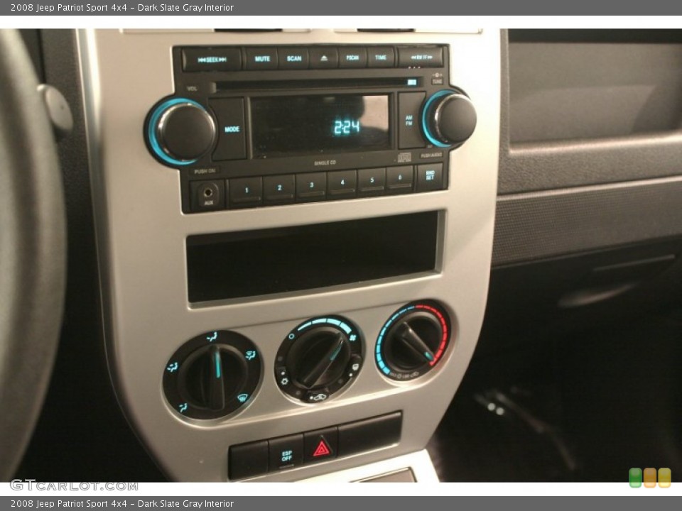 Dark Slate Gray Interior Controls for the 2008 Jeep Patriot Sport 4x4 #76791977