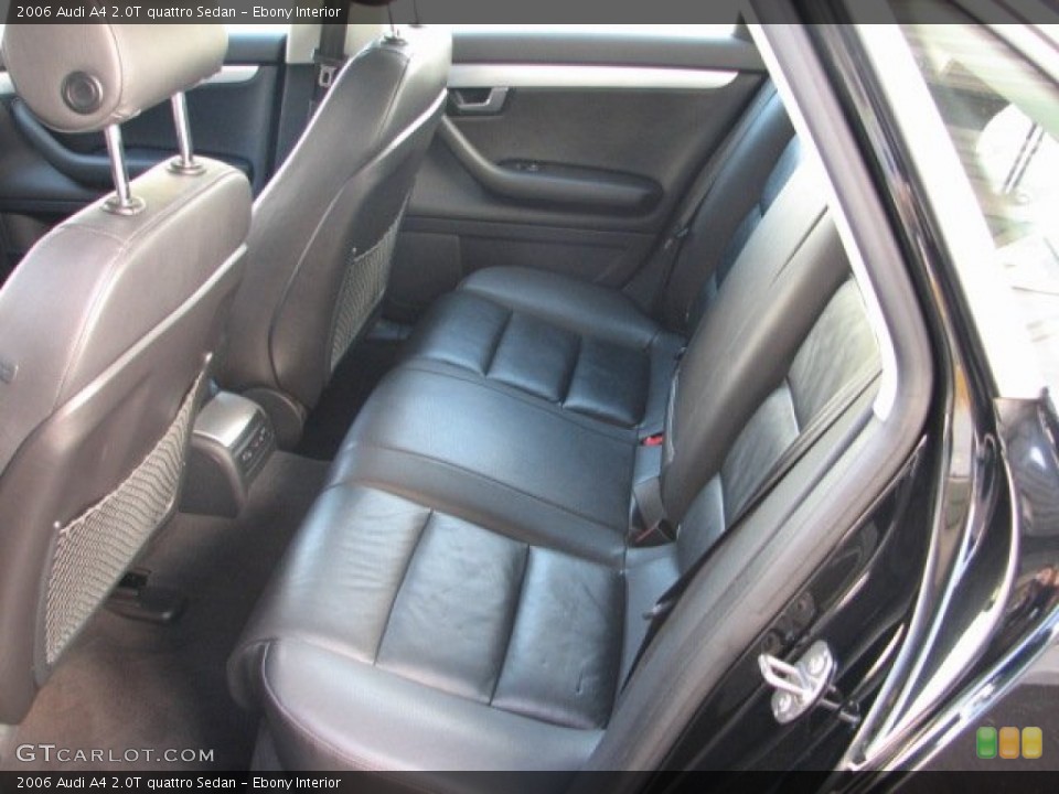 Ebony Interior Rear Seat for the 2006 Audi A4 2.0T quattro Sedan #76792996