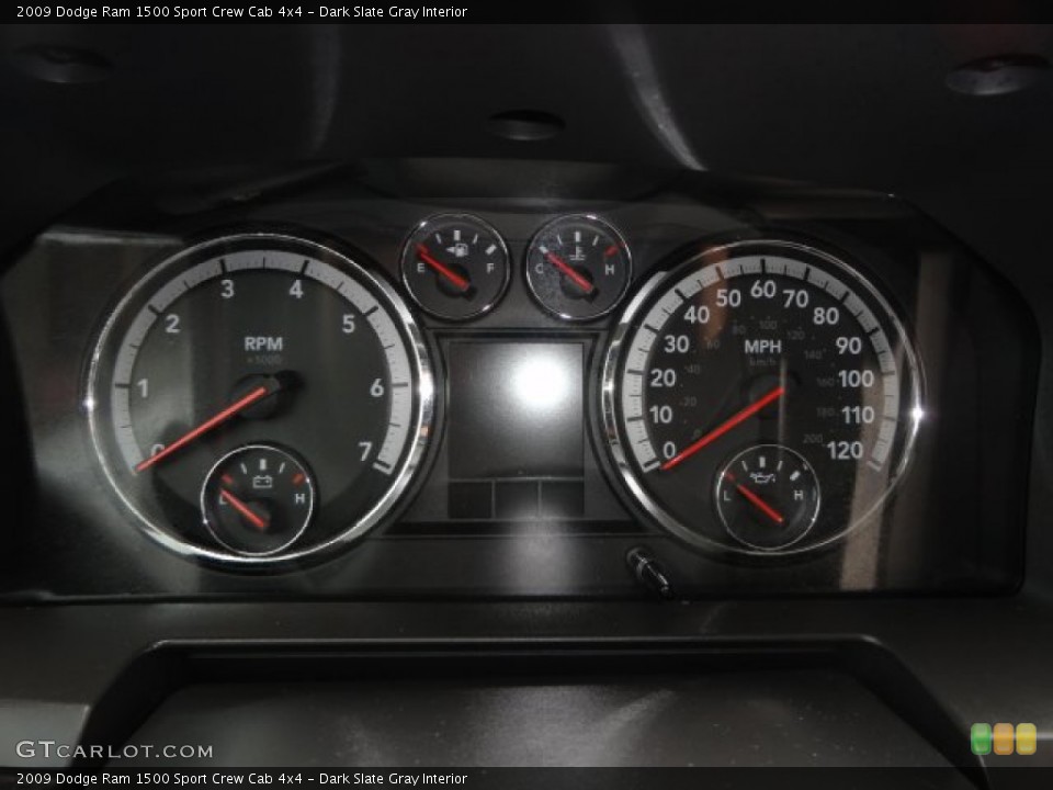 Dark Slate Gray Interior Gauges for the 2009 Dodge Ram 1500 Sport Crew Cab 4x4 #76794400