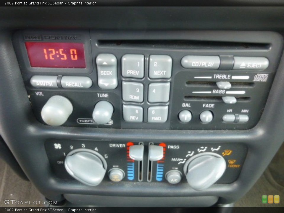 Graphite Interior Controls for the 2002 Pontiac Grand Prix SE Sedan #76796588