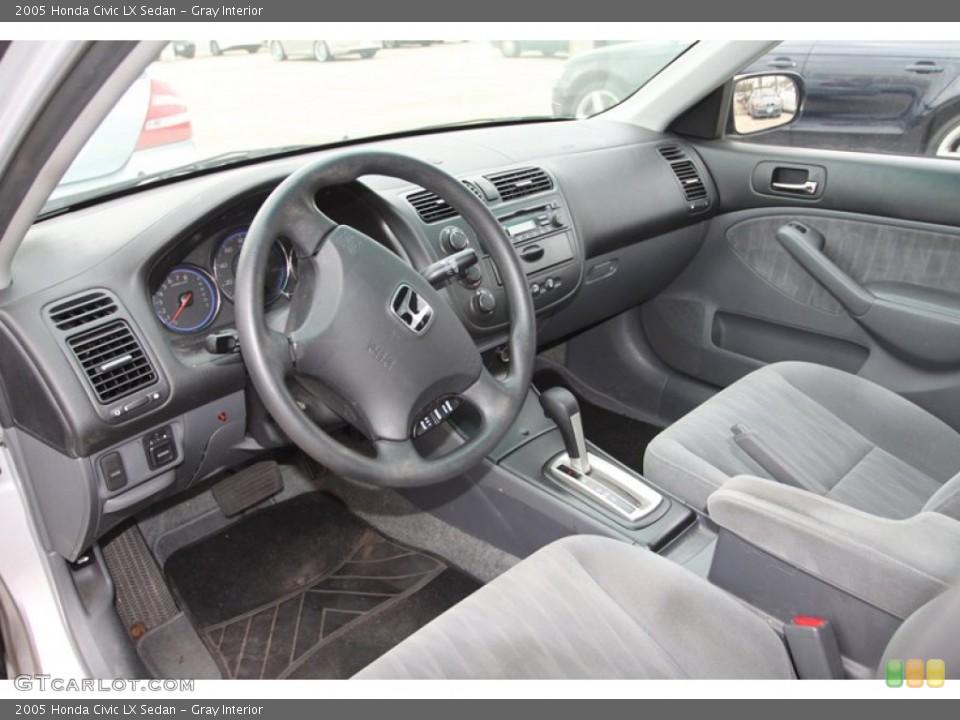 Gray Interior Prime Interior for the 2005 Honda Civic LX Sedan #76797101