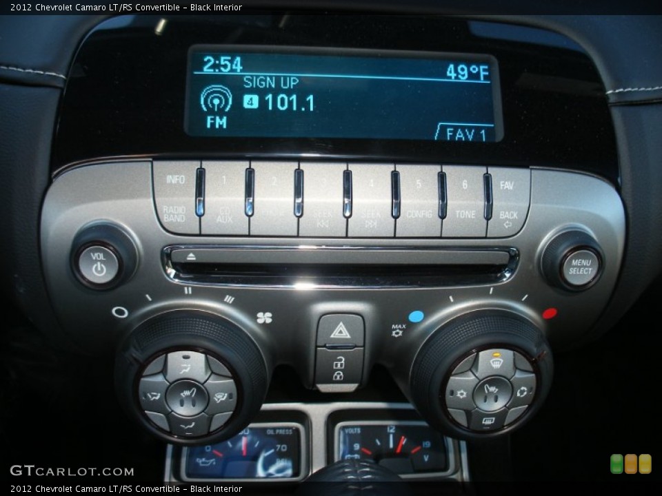 Black Interior Controls for the 2012 Chevrolet Camaro LT/RS Convertible #76797297