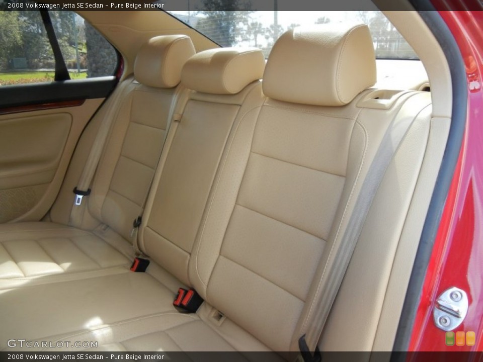 Pure Beige Interior Rear Seat for the 2008 Volkswagen Jetta SE Sedan #76798968