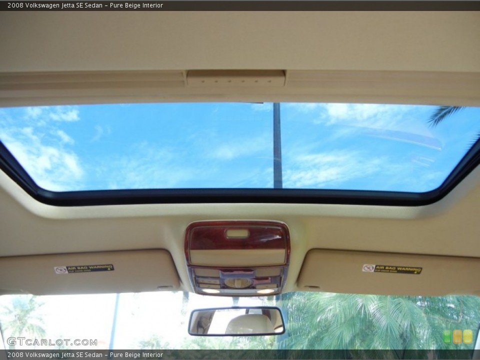 Pure Beige Interior Sunroof for the 2008 Volkswagen Jetta SE Sedan #76799012
