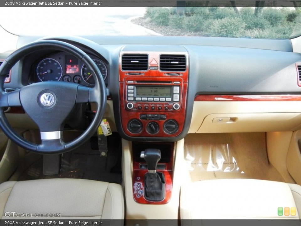 Pure Beige Interior Dashboard for the 2008 Volkswagen Jetta SE Sedan #76799030