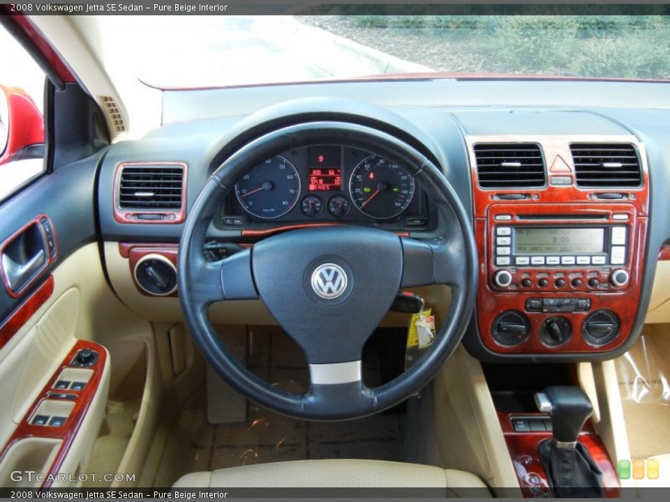 Pure Beige Interior Dashboard for the 2008 Volkswagen Jetta SE Sedan #76799042