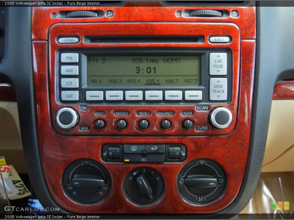 Pure Beige Interior Controls for the 2008 Volkswagen Jetta SE Sedan #76799069