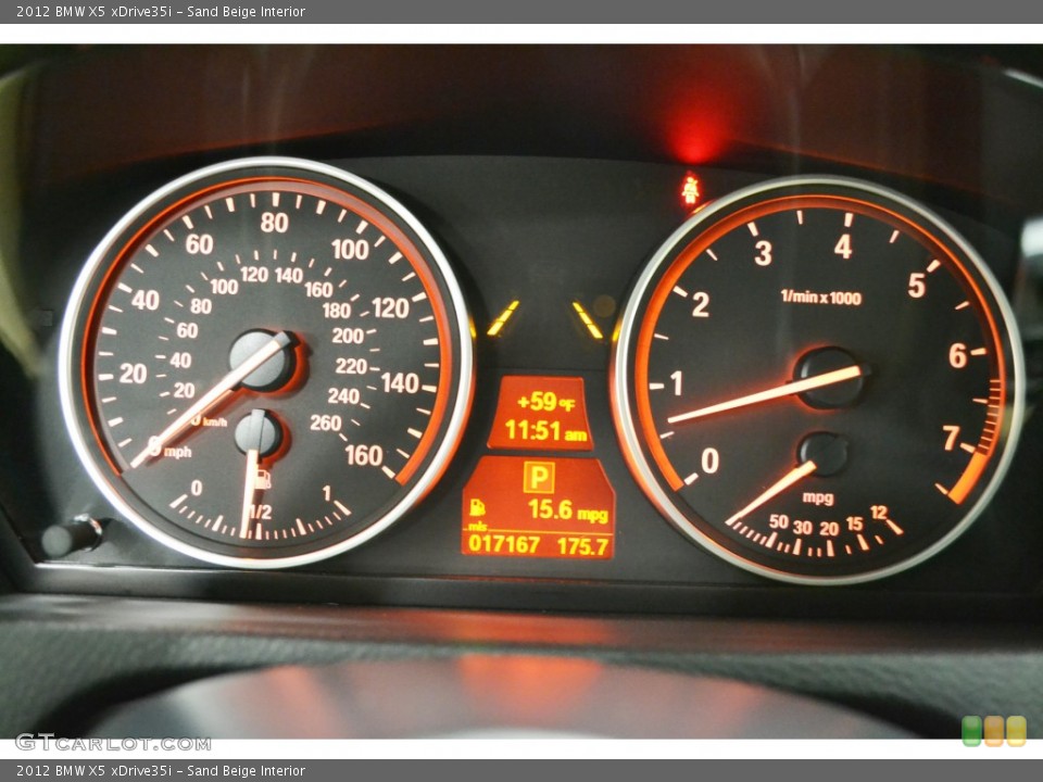 Sand Beige Interior Gauges for the 2012 BMW X5 xDrive35i #76799330