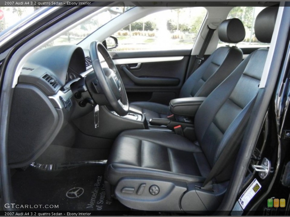 Ebony Interior Front Seat for the 2007 Audi A4 3.2 quattro Sedan #76799333