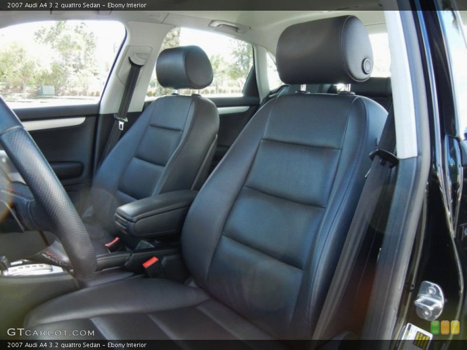 Ebony Interior Front Seat for the 2007 Audi A4 3.2 quattro Sedan #76799343
