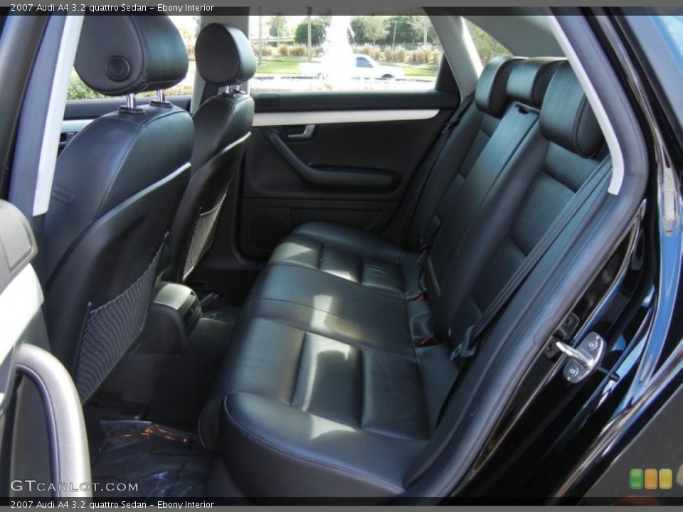 Ebony Interior Rear Seat for the 2007 Audi A4 3.2 quattro Sedan #76799356