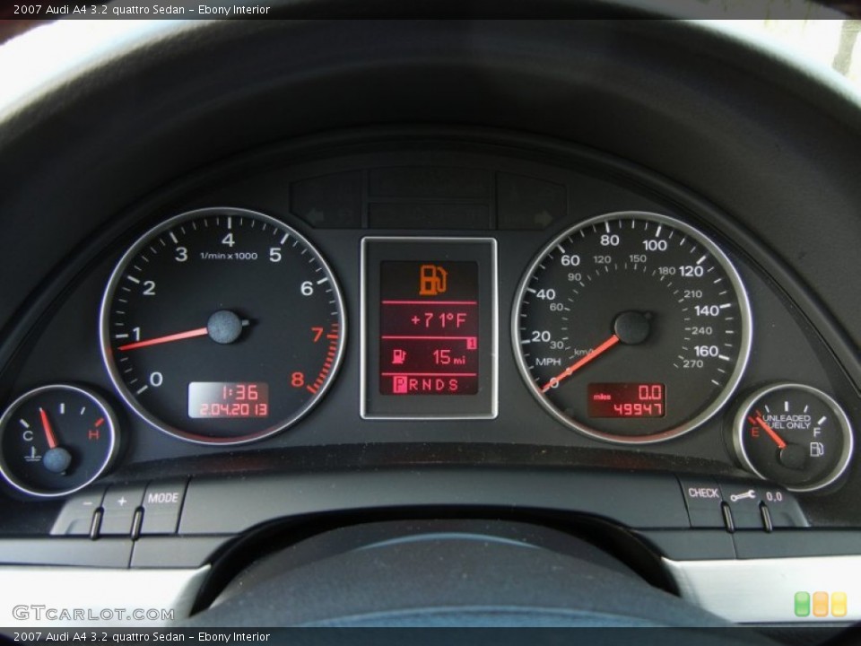 Ebony Interior Gauges for the 2007 Audi A4 3.2 quattro Sedan #76799417