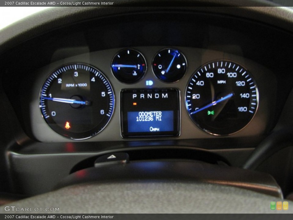 Cocoa/Light Cashmere Interior Gauges for the 2007 Cadillac Escalade AWD #76802533