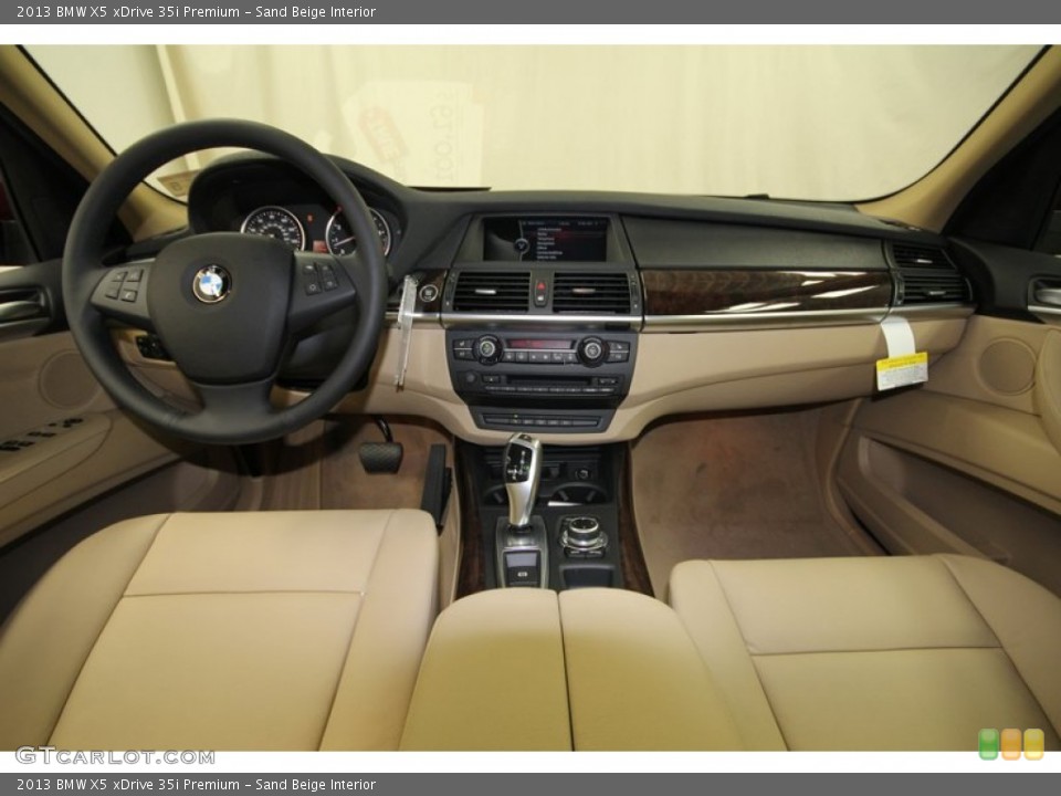 Sand Beige Interior Dashboard for the 2013 BMW X5 xDrive 35i Premium #76806751
