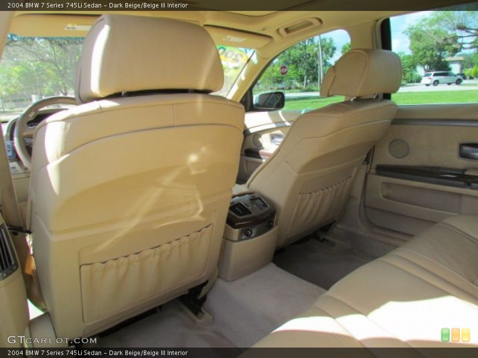 Dark Beige/Beige III Interior Rear Seat for the 2004 BMW 7 Series 745Li Sedan #76808391