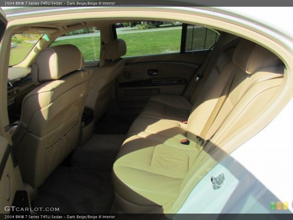 Dark Beige/Beige III Interior Rear Seat for the 2004 BMW 7 Series 745Li Sedan #76808415