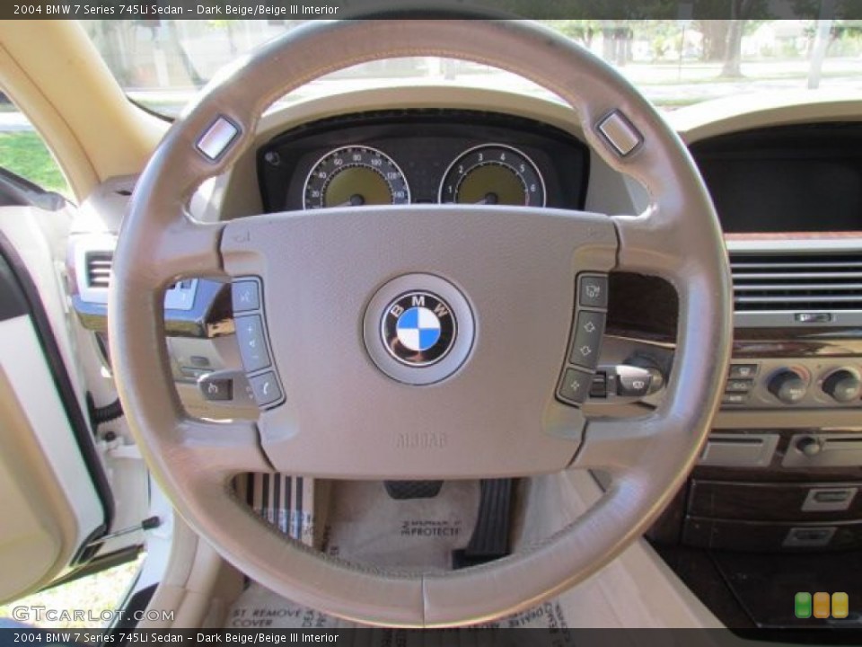 Dark Beige/Beige III Interior Steering Wheel for the 2004 BMW 7 Series 745Li Sedan #76808658