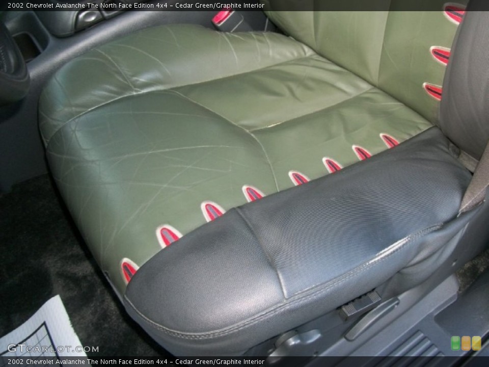 Cedar Green/Graphite Interior Front Seat for the 2002 Chevrolet Avalanche The North Face Edition 4x4 #76810332