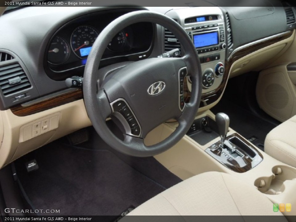 Beige Interior Prime Interior for the 2011 Hyundai Santa Fe GLS AWD #76810416