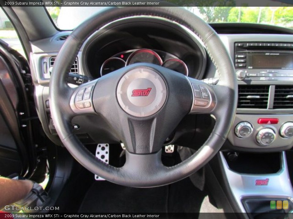 Graphite Gray Alcantara/Carbon Black Leather Interior Steering Wheel for the 2009 Subaru Impreza WRX STi #76812255