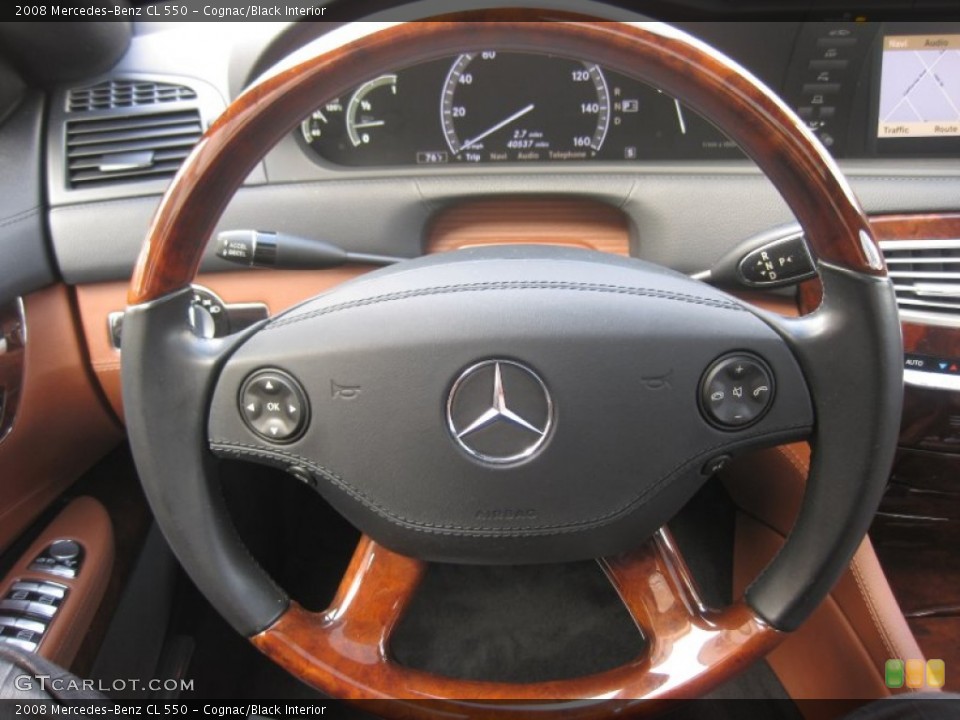 Cognac/Black Interior Steering Wheel for the 2008 Mercedes-Benz CL 550 #76812674