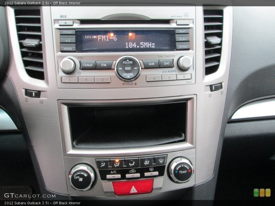 Off Black Interior Controls for the 2012 Subaru Outback 2.5i #76818987