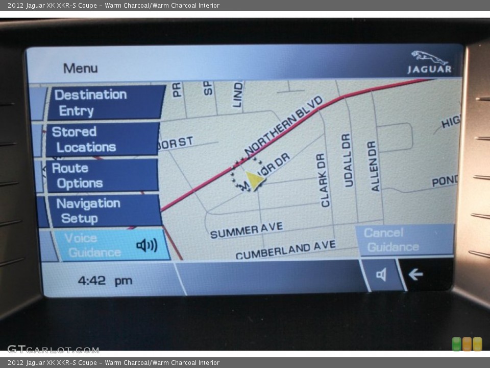 Warm Charcoal/Warm Charcoal Interior Navigation for the 2012 Jaguar XK XKR-S Coupe #76819159