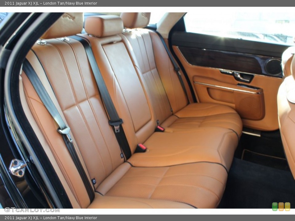 London Tan/Navy Blue Interior Rear Seat for the 2011 Jaguar XJ XJL #76819517