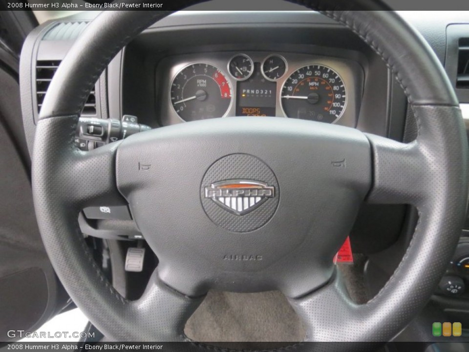 Ebony Black/Pewter Interior Steering Wheel for the 2008 Hummer H3 Alpha #76819645