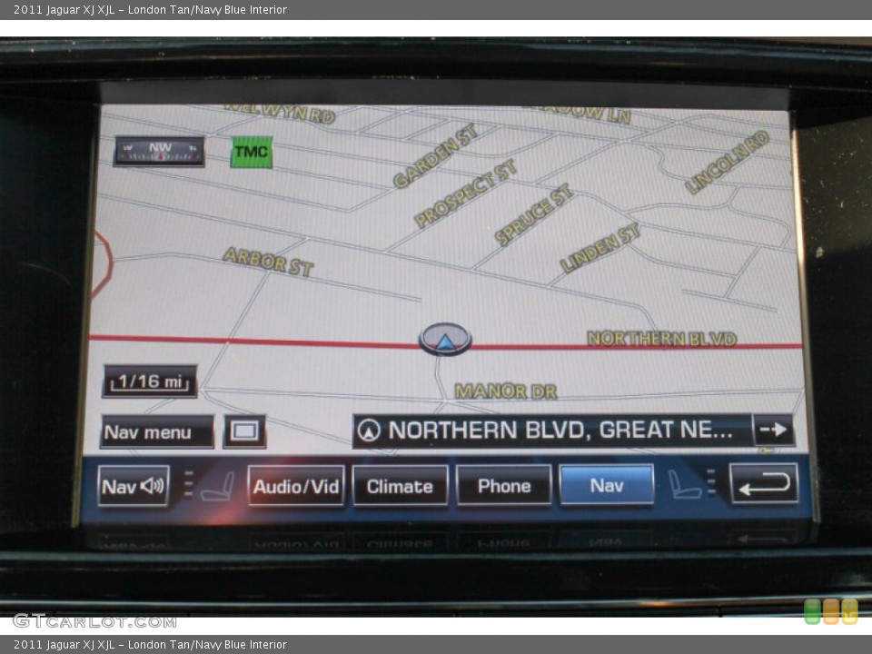 London Tan/Navy Blue Interior Navigation for the 2011 Jaguar XJ XJL #76819747