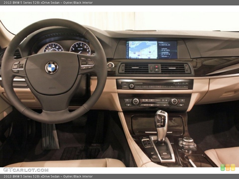 Oyster/Black Interior Dashboard for the 2013 BMW 5 Series 528i xDrive Sedan #76824101