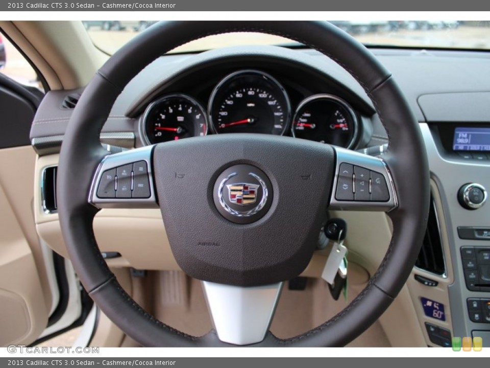 Cashmere/Cocoa Interior Steering Wheel for the 2013 Cadillac CTS 3.0 Sedan #76825527