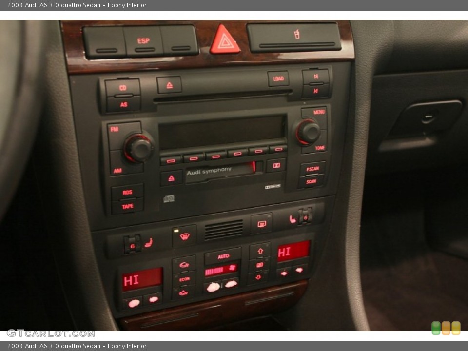 Ebony Interior Controls for the 2003 Audi A6 3.0 quattro Sedan #76827400